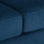 Canapé d’angle Croom Velours - Velours Krysia: Bleu foncé - Méridienne courte à gauche (vue de face) - Sans repose-pieds