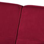 Hoekbank Croom fluweel - Velours Krysia: Bordeaux - Longchair vooraanzicht links - Zonder hocker