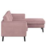 Ecksofa Croom Samt Krysia: Mauve - Longchair davorstehend rechts - Ohne Hocker