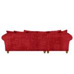 Hoekbank Colares ribfluweel - Rood - Longchair vooraanzicht links