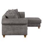 Ecksofa Colares Cord Grau - Longchair davorstehend rechts