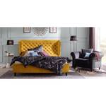 Gestoffeerd bed Monroe fluweel Mosterdgeel - 140 x 200cm