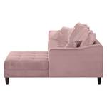 Ecksofa Elnora Samt - Mauve - Ottomane davorstehend rechts - Ohne Hocker