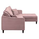 Ecksofa Elnora Samt - Mauve - Ottomane davorstehend rechts - Ohne Hocker