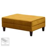 Pouf repose-pieds Elnora Velours - Jaune moutarde