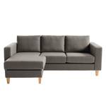 Ecksofa MAISON 2-Sitzer mit Longchair Webstoff - Webstoff Inas: Cubanit - Longchair davorstehend links