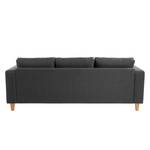 Ecksofa MAISON 2-Sitzer mit Longchair Webstoff - Webstoff Inas: Dunkelgrau - Longchair davorstehend links