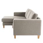 Ecksofa MAISON 2-Sitzer mit Longchair Webstoff - Webstoff Inas: Cappuccino - Longchair davorstehend links