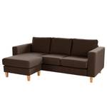 Ecksofa MAISON 2-Sitzer mit Longchair Webstoff - Webstoff Inas: Braun - Longchair davorstehend links