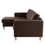 Ecksofa MAISON 2-Sitzer mit Longchair Webstoff - Webstoff Inas: Braun - Longchair davorstehend links