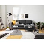 Ecksofa MAISON 2-Sitzer mit Longchair Webstoff - Webstoff Inas: Dunkelgrau - Longchair davorstehend rechts