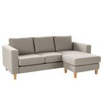 Ecksofa MAISON 2-Sitzer mit Longchair Webstoff - Webstoff Inas: Cappuccino - Longchair davorstehend rechts