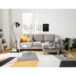 Ecksofa MAISON 2-Sitzer mit Longchair Webstoff - Webstoff Inas: Cappuccino - Longchair davorstehend rechts