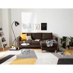 Ecksofa MAISON 2-Sitzer mit Longchair Webstoff - Webstoff Inas: Braun - Longchair davorstehend rechts