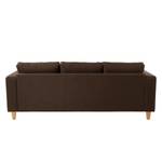 Ecksofa MAISON 2-Sitzer mit Longchair Webstoff - Webstoff Inas: Braun - Longchair davorstehend rechts