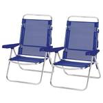 Chaises de jardin Ocean (lot de 2) Aluminium / Ergotex - Bleu