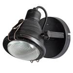 Plafondlamp Bentli glas/metaal - Zwart - Aantal lichtbronnen: 1