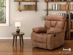 Fauteuil relax Hankey Microfibre - Marron clair - Cognac