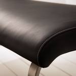 Banc Lezuza Imitation cuir / Acier inoxydable - Noir