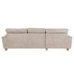 Ecksofa Charlo Antiklederlook - Flachgewebe Soan: Cappuccino - Longchair davorstehend links - Ohne Schlaffunktion