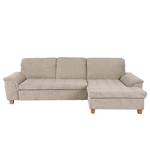 Ecksofa Charlo Antiklederlook - Flachgewebe Soan: Cappuccino - Longchair davorstehend rechts - Ohne Schlaffunktion