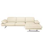 Hoekbank Kingman leer Licht beige - Longchair vooraanzicht rechts