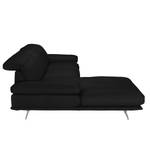 Ecksofa Kingman Echtleder Schwarz - Longchair davorstehend links