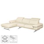 Hoekbank Kingman leer Licht beige - Longchair vooraanzicht links