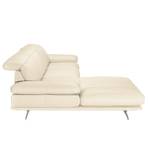 Hoekbank Kingman leer Licht beige - Longchair vooraanzicht links