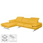 Ecksofa Kingman Echtleder Maisgelb - Longchair davorstehend links