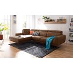 Ecksofa Ryley Kunstleder Antiklederlook - Cognac - Longchair davorstehend links