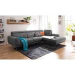 Ecksofa Ryley Kunstleder Antiklederlook - Granit - Longchair davorstehend rechts