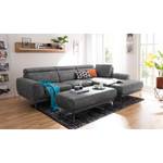 Ecksofa Ryley Kunstleder Antiklederlook - Granit - Longchair davorstehend rechts