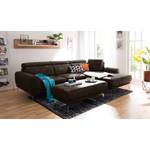 Ecksofa Ryley Kunstleder Antiklederlook - Braun - Longchair davorstehend rechts