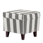 Sessel Colmar Webstoff Grau gestreift - Grau - Mit Hocker