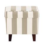 Poltrona Colmar Tessuto a strisce beige - Beige - Con Sgabello