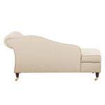 Longchair Colmar geweven stof - Beige - Armleuning vooraanzicht rechts