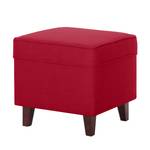 Oorfauteuil Colmar geweven stof - Stof Maka: Rood - Met hocker