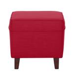 Oorfauteuil Colmar geweven stof - Stof Maka: Rood - Met hocker