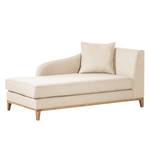 Chaise longue Blomma geweven stof - Beige - Armleuning vooraanzicht rechts - Eik