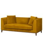 Sofa Blomma (3-Sitzer) Nussbaum - Senfgelb - Walnuss