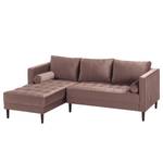 Ecksofa LAONA Samt - Samt Pauno: Mauve - Longchair davorstehend links - Ohne Hocker