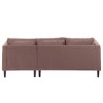 Ecksofa LAONA Samt Pauno: Mauve - Longchair davorstehend rechts - Ohne Hocker