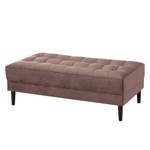 Ecksofa LAONA Samt - Samt Pauno: Mauve - Longchair davorstehend links - Mit Hocker