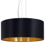 Pendelleuchte Maserlo II Webstoff / Stahl - 3-flammig - Schwarz / Gold