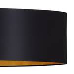 Pendelleuchte Maserlo III Webstoff / Stahl - 2-flammig - Schwarz / Gold - Breite: 100 cm