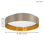 LED-Deckenleuchte Maserlo IV Webstoff / Kunststoff - 1-flammig - Taupe / Gold