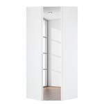 Armadio angolare Brooklyn III Bianco ghiaccio/Specchio - Altezza: 236 cm