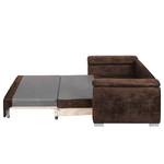 Sofa letto LATINA con bracciolo sloping Microfibra Afua: marrone cioccolato - Larghezza: 170 cm