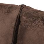 Slaapbank LATINA met Schuine Armleuning Microvezel Afua: Chocoladebruin - Breedte: 170 cm